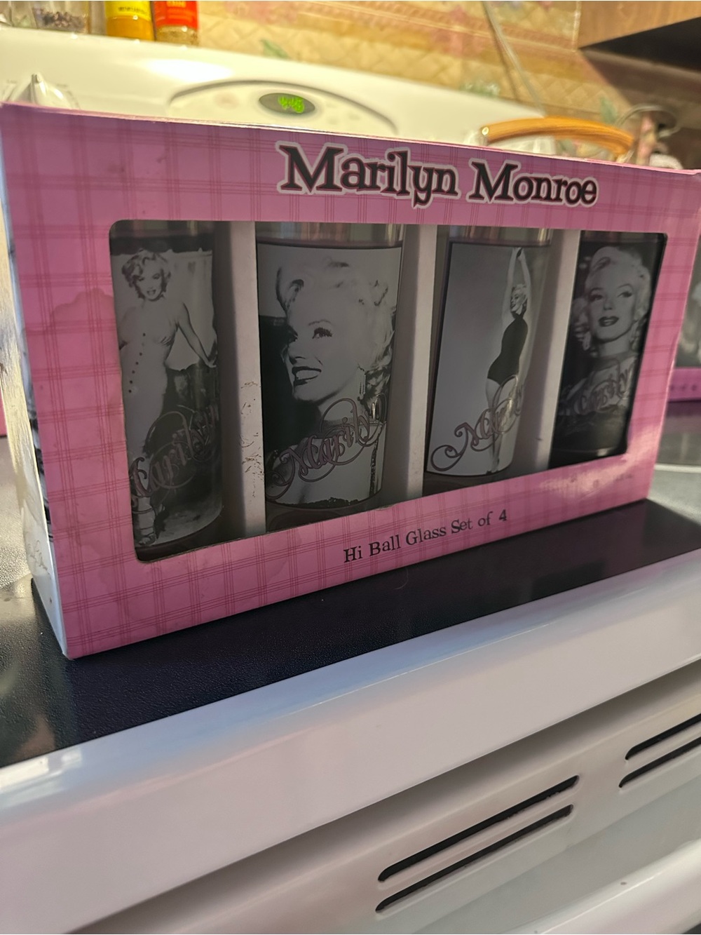 Vintage Marilyn Monroe highball drinking glass set